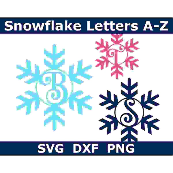 Monogram SVG/DXF/PNG Alphabet, Snowflake Letters Alphabet, D - Inspire ...