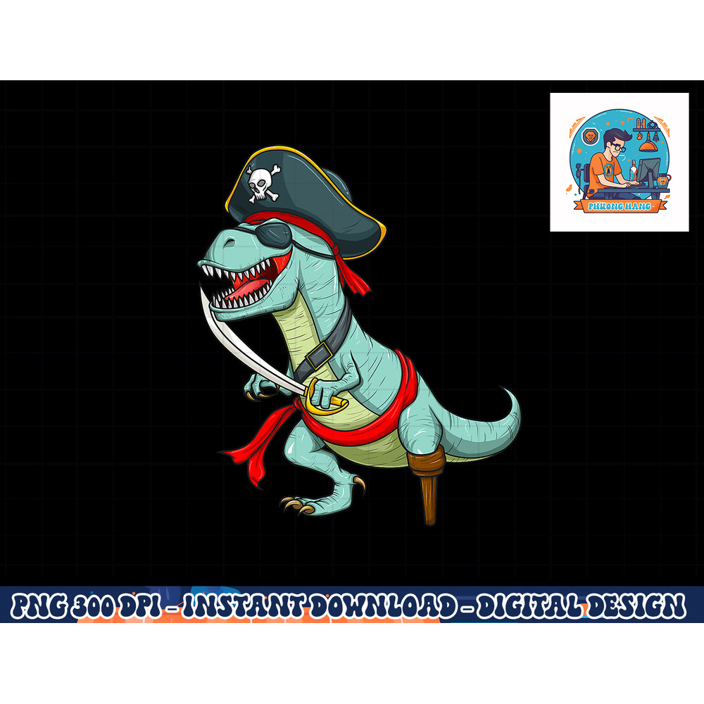Pirate Dinosaur T Rex Funny Tyrannosaurus Halloween Costume png, sublimation copy.jpg