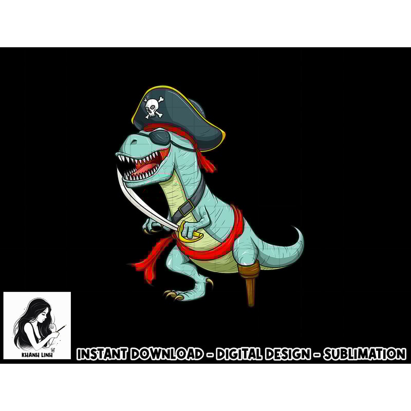 Pirate Dinosaur T Rex Funny Tyrannosaurus Halloween Costume png, sublimation copy.jpg