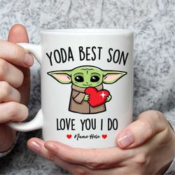 son gifts - yoda best son mug, best son ever gift, baby yoda coffee mug, funny gift for son, world's best son gift, son