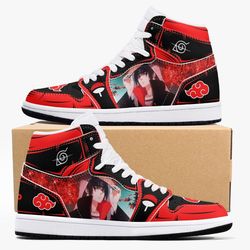 naruto shippuden akatsuki itachi air jd1 shoes, sakata gintoki gintama jordan 1 shoes
