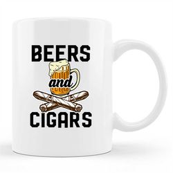 Cigars Mug, Cigars Gift, Beer Lover Mug, Beer Lover Gift, Funny Cigar Mug, Funny Cigars Mug, Gifts For Smoker, Cigar Lov