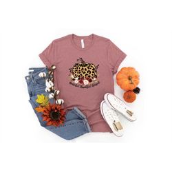 leopard pumpkin thankful grateful blessed shirt, thankful shirt, blessed shirt, grateful shirt, thanksgiving shirt women
