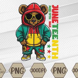 Juneteenth Black Mens Hip Hop Teddy Bear African American Svg, Eps, Png, Dxf, Digital Download