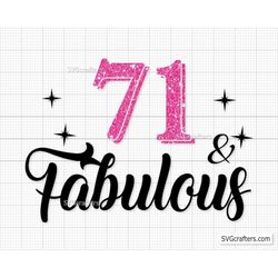 71st Birthday Svg Png, 71st svg, Aged to perfection svg, 71 and Fabulous svg, Vintage 1951 svg - Printable, Cricut & Sil