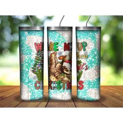 Wake Me Up When Its Christmas Tumbler,Christmas Tumbler Png Sublimation Design,20oz Skinny Tumbler Png,Sloth Png,Animals