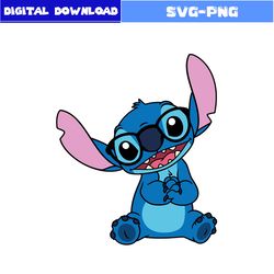 Stitch Wears Glasses Svg, Stitch Svg, Lilo Svg, Funny Stitch Svg, Lilo And Stitch Svg, Disney Svg, Png Digital File