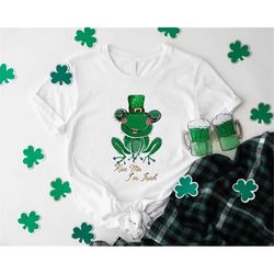 Kiss Me I am Irish Shirt, Funny St Patricks Day Shirt, Patrick Day Gift, Lucky Shamrock Shirt, Four Leaf Clover Shirt, S