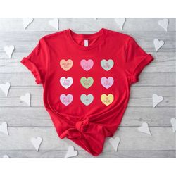 Candy Heart Shirt, Valentine's Day Gift, Conversation Hearts Shirt, Valentines Day Shirt, Valentine Shirt Women, Girls V