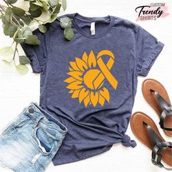 Appendix Cancer Awareness Shirt, Cancer Support Squad Shirt, Gold Ribbon Sunflower Appendix Cancer Shirt, Cancer Gifts S