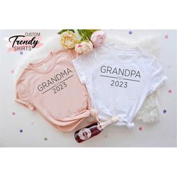 promoted to grandma shirt, promoted to grandpa shirt, grandma and grandpa shirts, grandma grandpa shirts, grandparent sh