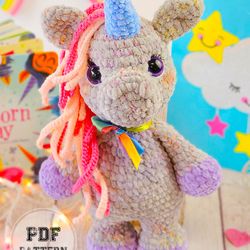 unicorn patterns cute plush unicorn crochet amigurumi pdf pattern