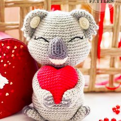 animal patterns crochet valentines koala amigurumi pdf pattern