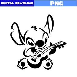 Stitch Plays The Guitar Png, Stitch Png, Lilo And Stitch Png, Lilo Png, Disney Png, Png Digital File