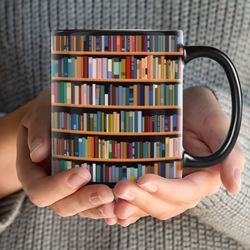 librarian coffee mugs, bookself mug, book mug, bookish mug, book lover gift, bibliophile gifts, merry christmas gifts