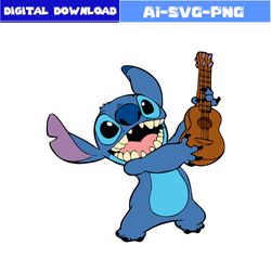 Stitch And Guitar Svg, Lilo And Stitch Svg, Funny Stitch Svg, Stitch Svg, Summer Svg, Lilo Svg, Disney Svg, Png File