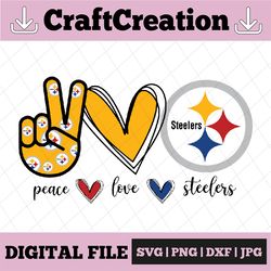 Peace Love Steelers Svg, Peace love Design inspired Png Digital Download, NFL Teams, NFL Png, Football Teams Png, Instan