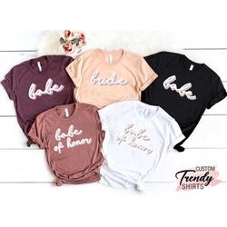 retro bachelorette party shirts, bridal party t-shirts, bridesmaid shirt, bach tees, hen do party shirts, bride babe shi