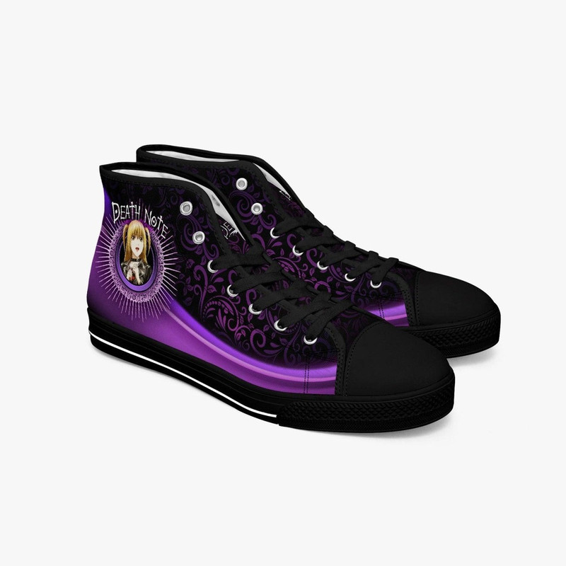 Death Note Misa Purple Black High Canvas Shoes for Fan, Death Note Misa Purple Black High Canvas Shoes Sneaker