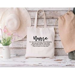 nurse tote bag, nurse appreciation gift, canvas bag for women, nurse work bag, nurse life tote, nursing student gifts,rn