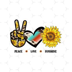 peace love sunshine cowhide png