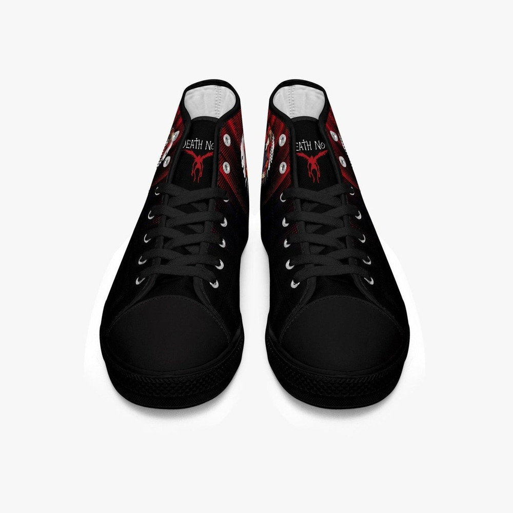 Death Note Light Yagami Red Black High Canvas Shoes for Fan, Death Note Light Yagami Red Black High Canvas Shoes Sneaker