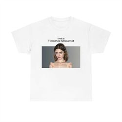 this is timothee chalamet natalia dyer funny meme t-shirt
