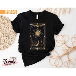 sun and moon shirt, celestial shirt moon, moon gifts for women, mystical shirt, celestial gifts, sun and moon tarot card