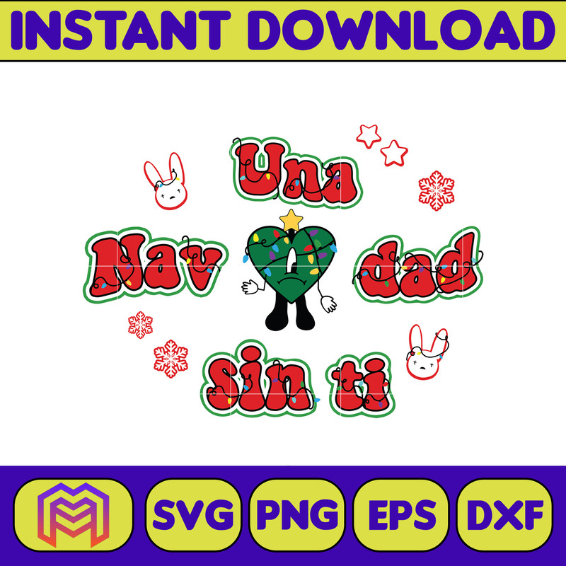 Baby Benito Christmas Svg, Sin Ti Svg, Bad Bunny heart Svg, Svg, Un Navidad Sin Ti SVG, Bad Bunny Christmas Instant Download (2).jpg