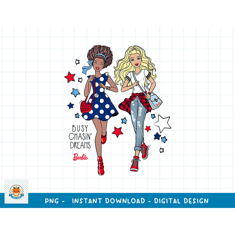Barbie Busy Chasing Dreams Americana png, sublimation copy.jpg
