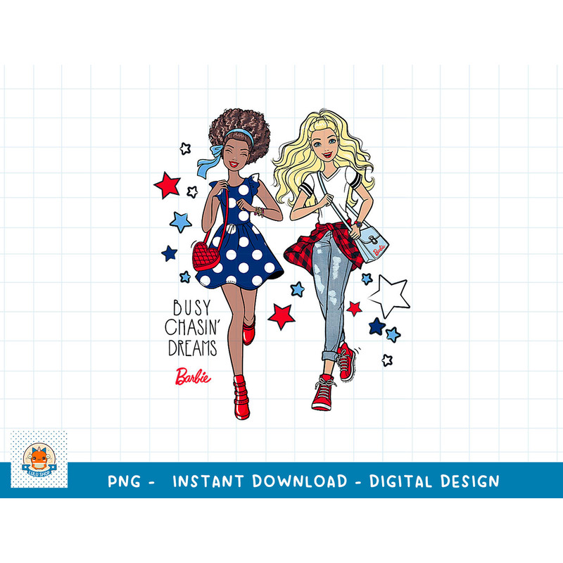 Barbie Busy Chasing Dreams Americana png, sublimation copy.jpg