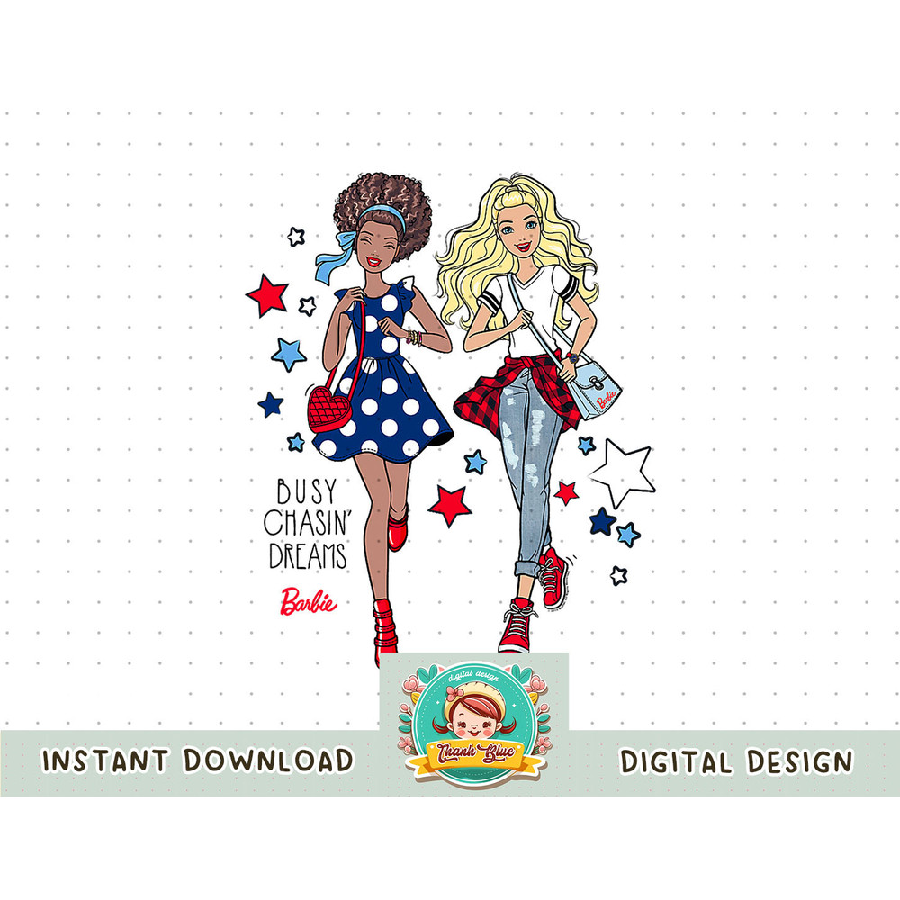 Barbie Busy Chasing Dreams Americana png, sublimation copy.jpg