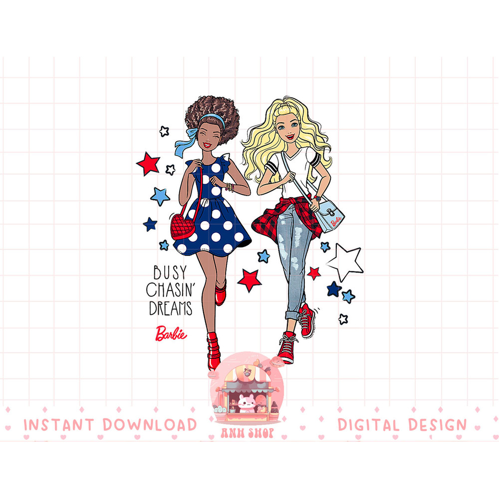 Barbie Busy Chasing Dreams Americana png, sublimation copy.jpg