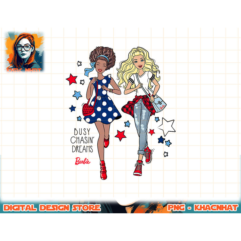 Barbie Busy Chasing Dreams Americana png, sublimation copy.jpg