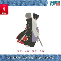 itachi and sasuke / anime  embroidery design / anime design / embroidery pattern / design pes dst vp3  format