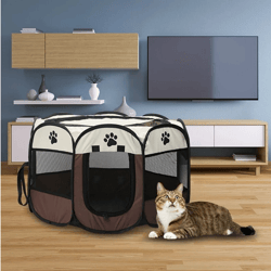 Portable Foldable Pet Tent Kennel Octagonal Fence Puppy Shelter Easy To Use Outdoor Easy Operation Large Dog Cages Cat