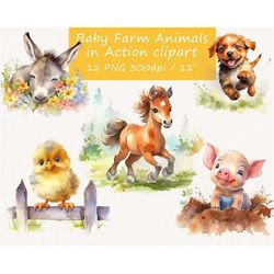 Baby farm animals clipart, Baby animals clipart, Animals clipart, Animals png, Farm animals clipart,
