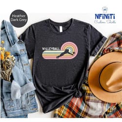 retro volleyball player shirt, volleyball player girl silhouette tee, playing volleyball womens shirt, volleyball lover