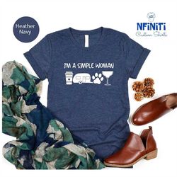 vanlife lover shirt, coffee dog wine shirt, i am a simple woman shirt, gift for women, women's shirt, t-shirt, simple gi