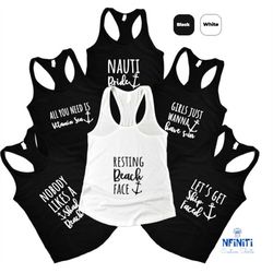 custom cruise tank top, bachelorette tank top, bridal party gift tank top, nauti bride raceback, ship anchor tank top,va