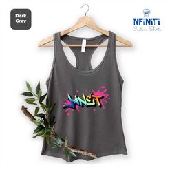 custom graffiti tank top, your name graffiti print tank top, personalized name graffiti tank top, customized name airbr