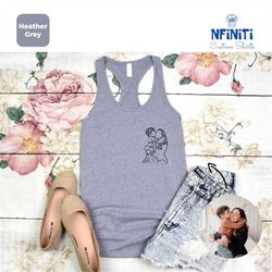 portrait from photo tank top, custom mother's day tank top, personalized mother's day tank top, custom portrait from pho