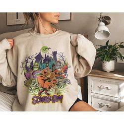 vintage scooby doo sweatshirt, halloween sweatshirt, scooby doo halloween shirt, horror movie shirt .