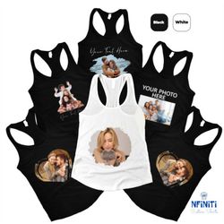 custom photo tank top, custom photo raceback, your text here, family matching tank top, custom matching raceback, person