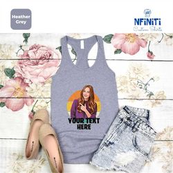 Retro Custom Photo Tank Top, Your Photo Tank Top, Personalized Tank Top, Your Text Raceback, Customized Your Picture Gif