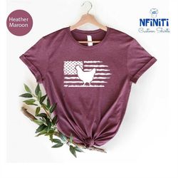 usa flag chicken shirt, chicken lover american flag tee, chicken farm, farm animal shirt, farmer gift, usa flag chicken,