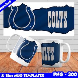 Colts Mug Design Png, Sublimate Mug Template, Colts Mug Wrap, Sublimate Football Design PNG, Instant Download
