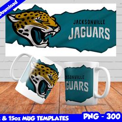 Jaguars Mug Design Png, Sublimate Mug Template, Jaguars Mug Wrap, Sublimate Football Design PNG, Instant Download
