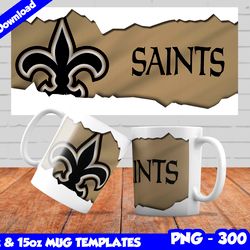 Saints Mug Design Png, Sublimate Mug Template, Saints Mug Wrap, Sublimate Football Design PNG, Instant Download