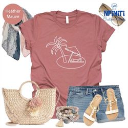 tropical island shirt, palm tree shirts, beach t shirts, summer holiday shirt, girls trip t-shirts, summer shirts, vacat